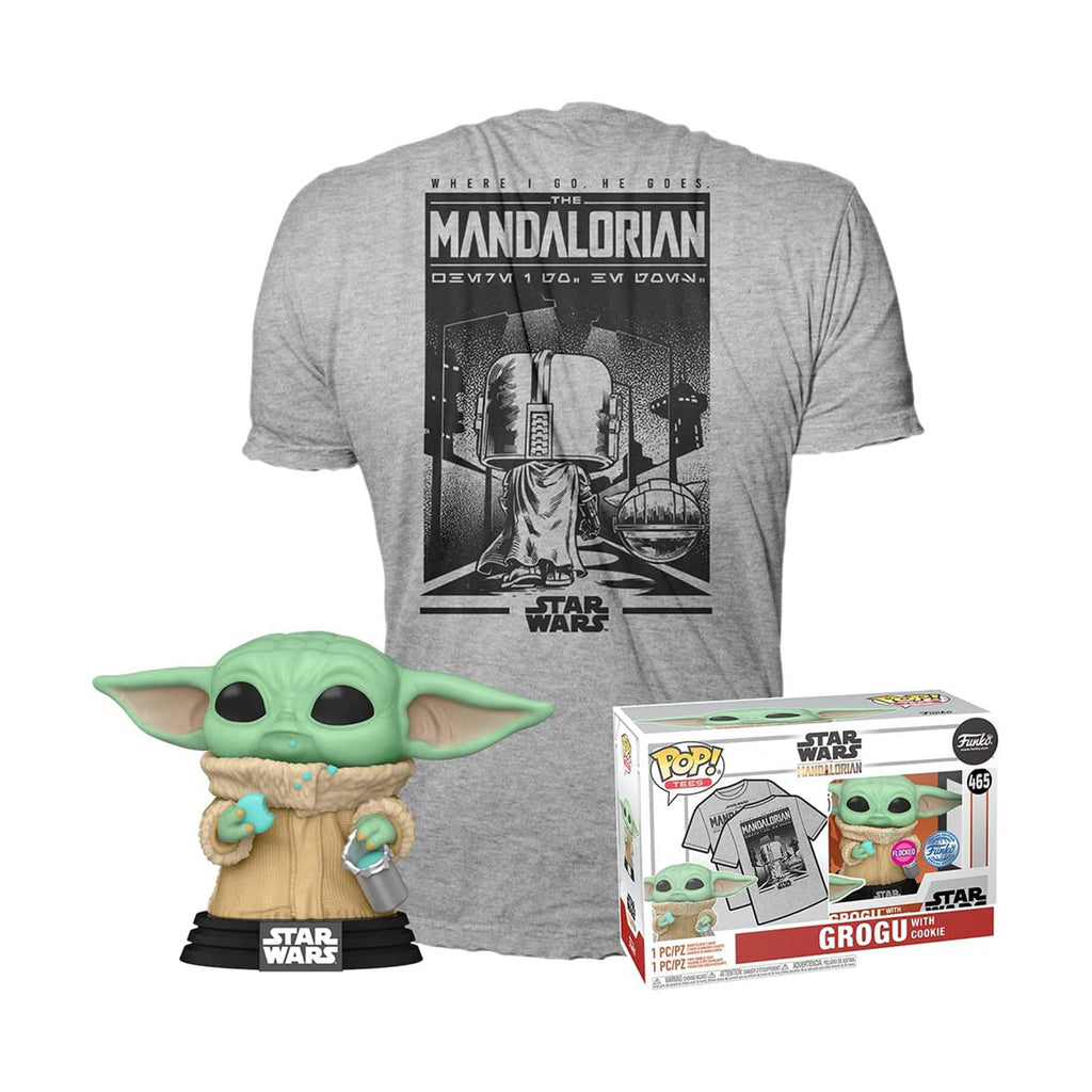 Funko Star Wars The Mandalorian Small Shirt With Grogu POP Set