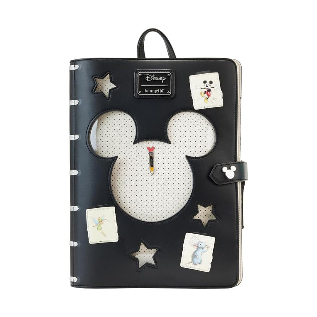Loungefly Disney 100th Anniversary Characters Sketchbook Pin Trader Backpack