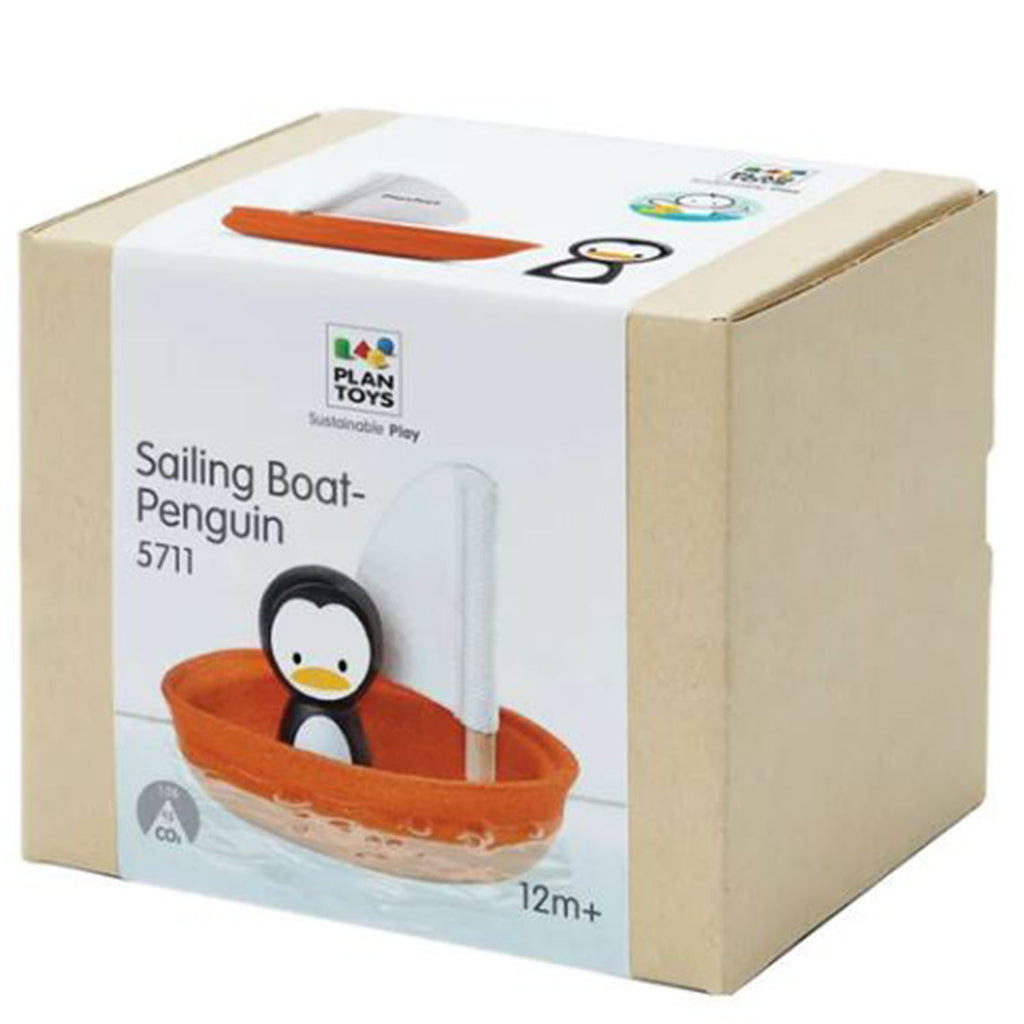 Plan Toys Sailing Boat Penguin Wooden Toy - Radar Toys