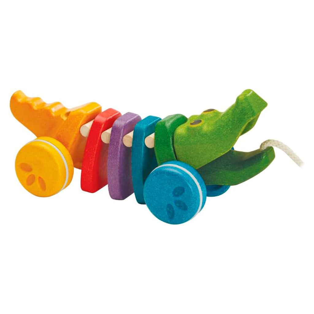Plan Toys Rainbow Alligator Wooden Pull Toy - Radar Toys