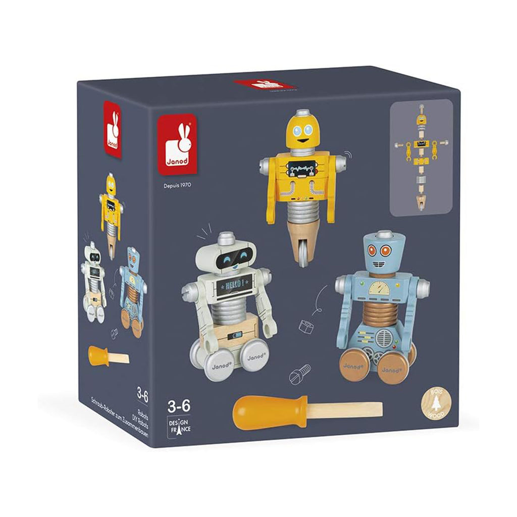 Janod Brico'Kids Do It Yourself Wooden Robots - Radar Toys