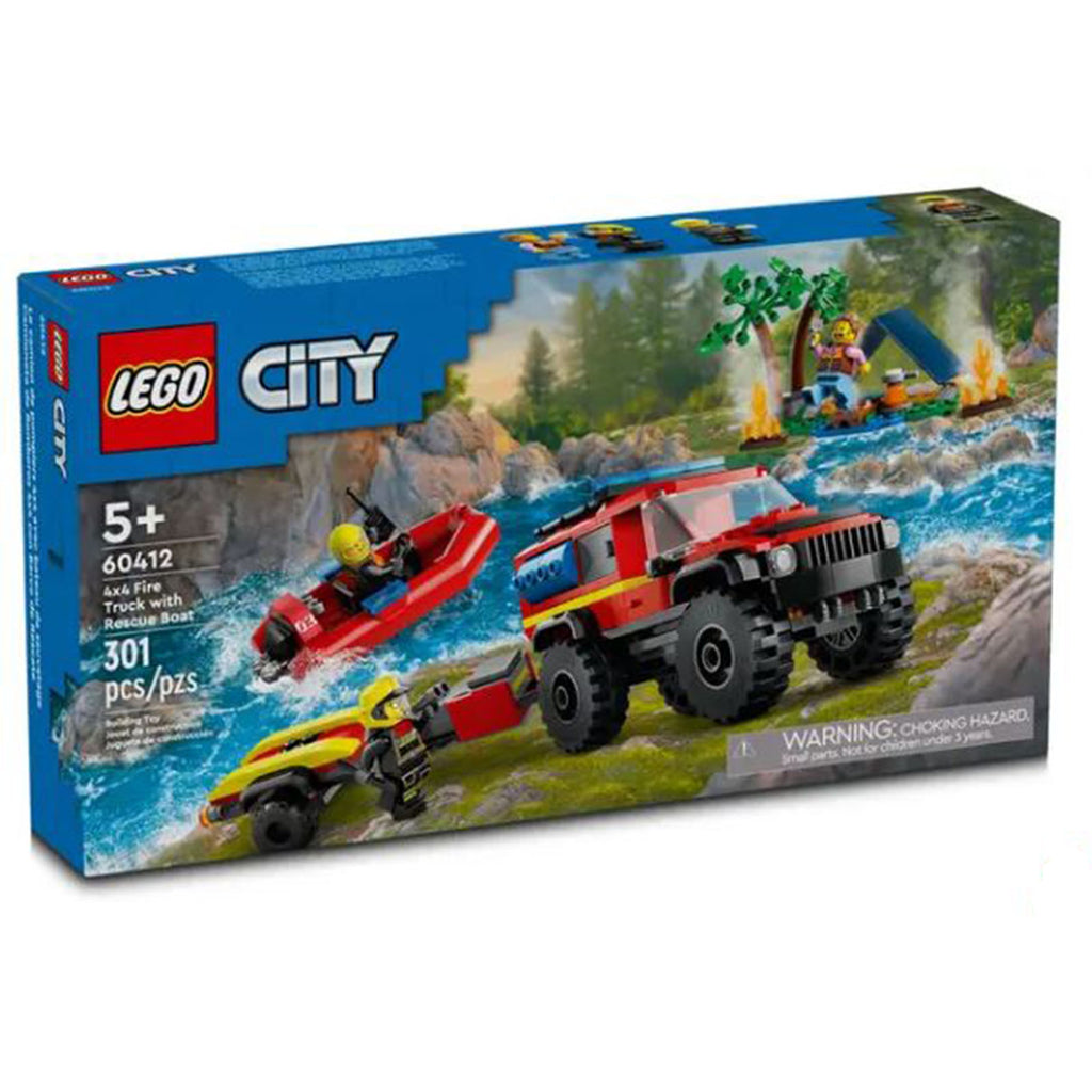 LEGO® City 4x4 Fire Truck With Rescue Boat Building Set 60412