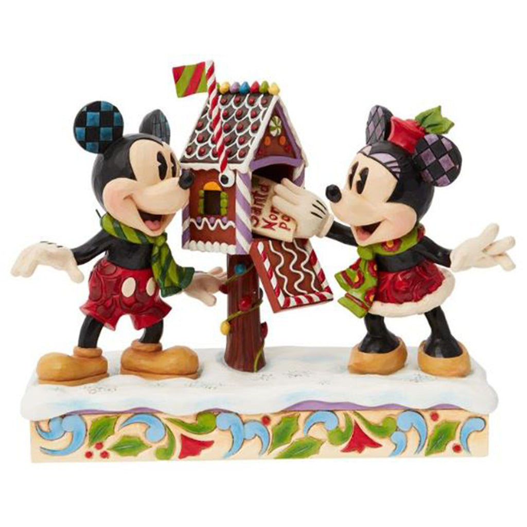 Enesco Disney Traditions Mickey And Minnie Letters For Santa Figurine 6015001