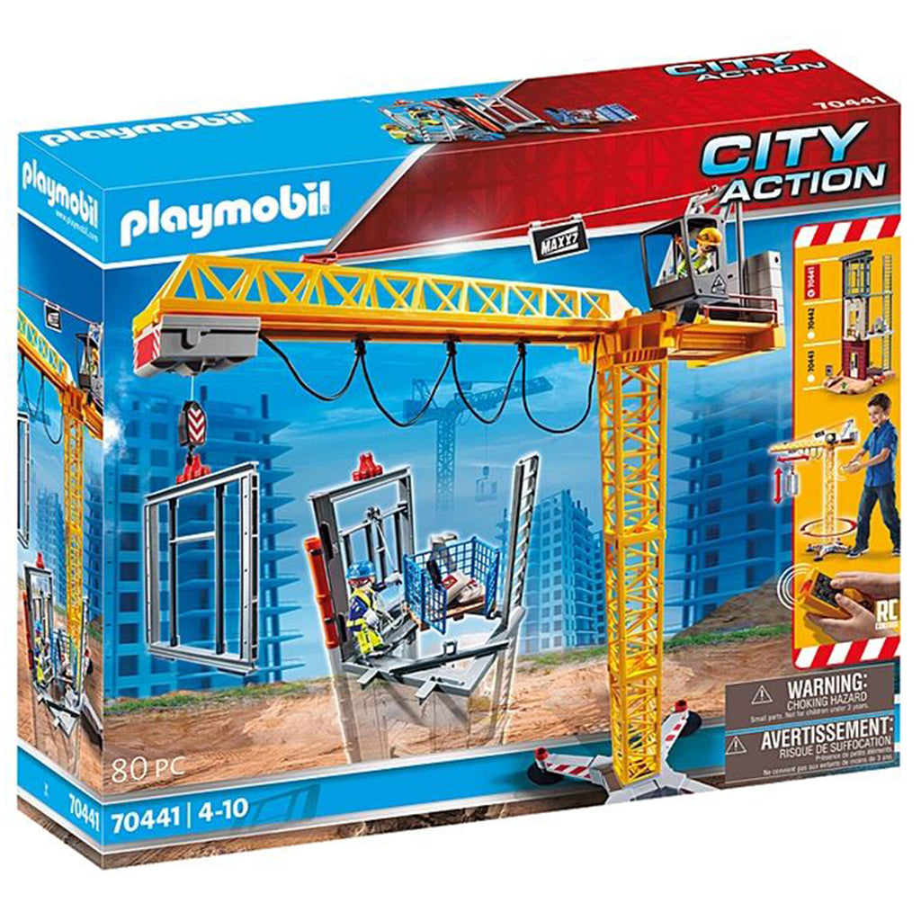 Playmobil City Action RC Crane With Building Section Building Set 70441 - Radar Toys