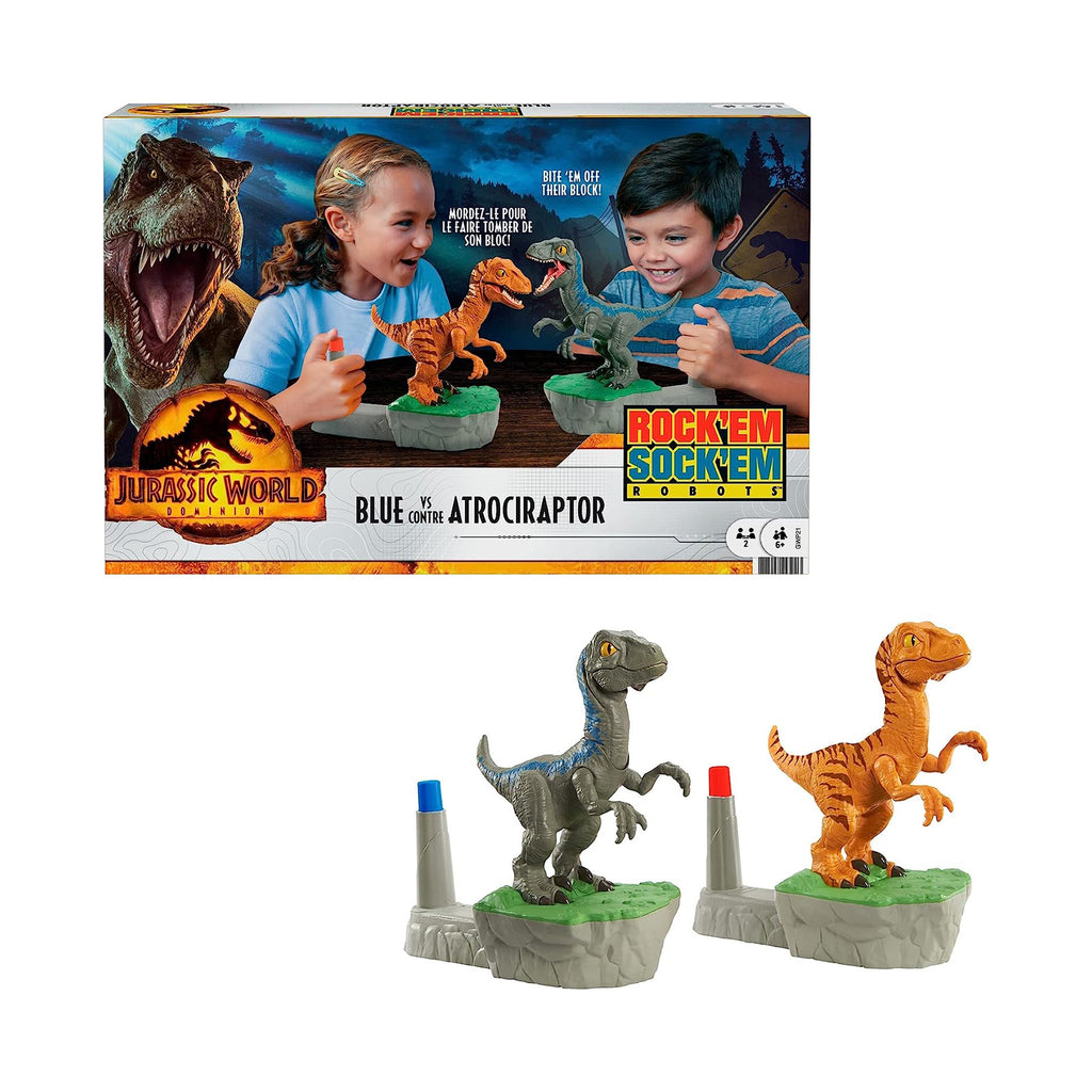 Jurassic World Dominion Rock'Em Sock'Em Robots Blue Vs Atrociraptor