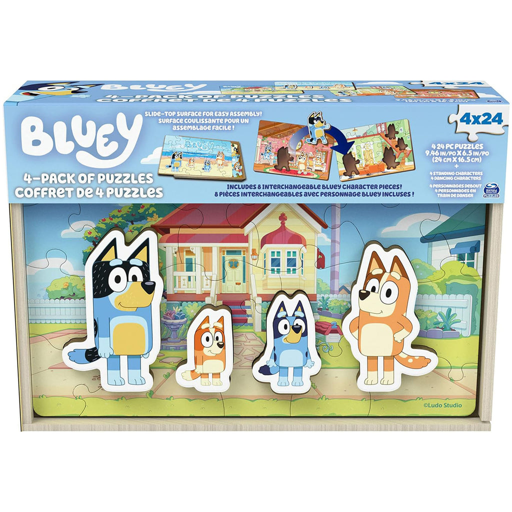 Spin Master Bluey 4-Pack Of 24 Piece Puzzles - Radar Toys
