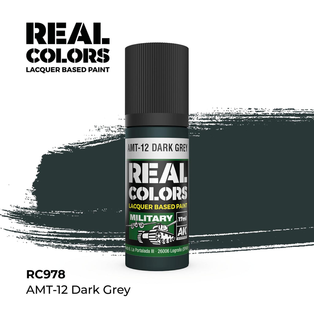 AK Real Colors AMT-12 Dark Grey Lacquer Paint 17mL