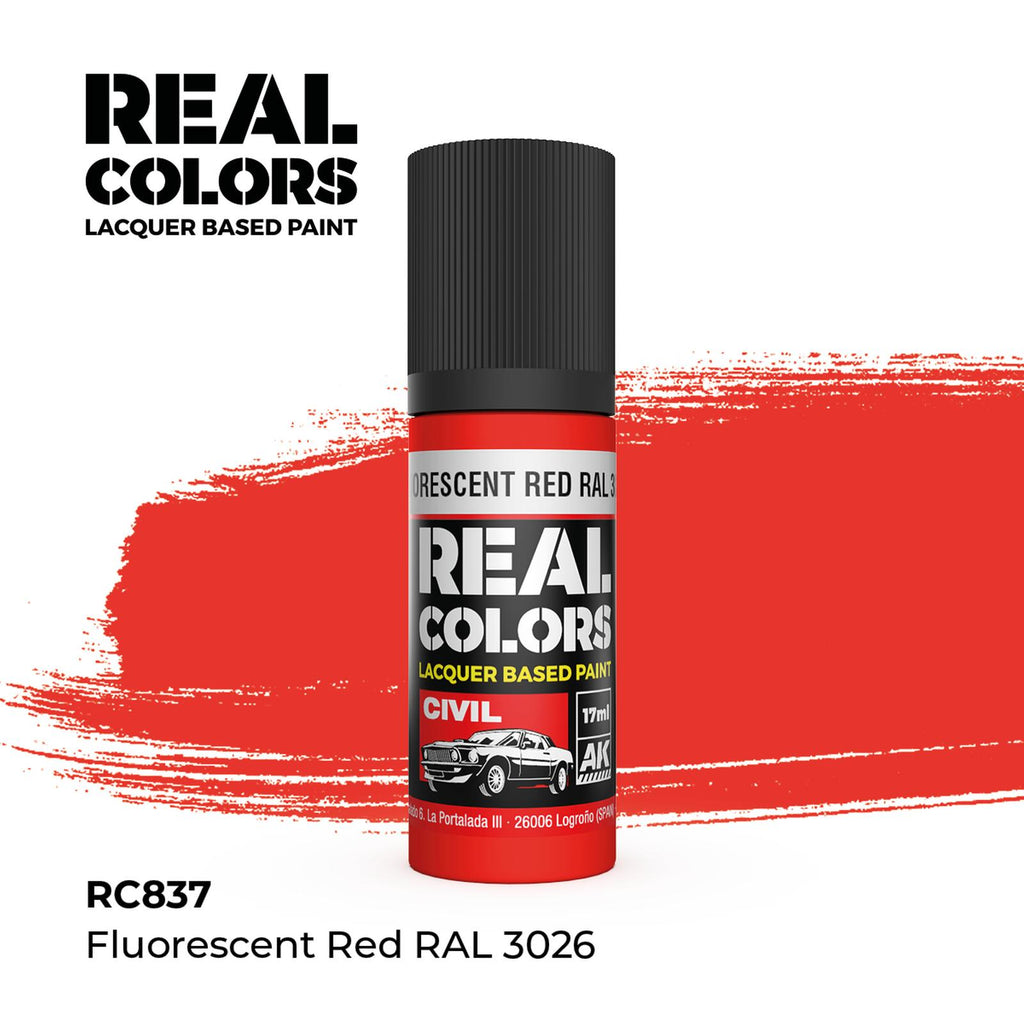 AK Real Colors Fluorescent Red RAL 3026 Lacquer Paint 17mL