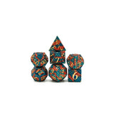 Foam Brain Dragon Scale Blue Fire Metal RPG Dice Set - Radar Toys