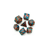 Foam Brain Dragon Scale Blue Fire Metal RPG Dice Set - Radar Toys