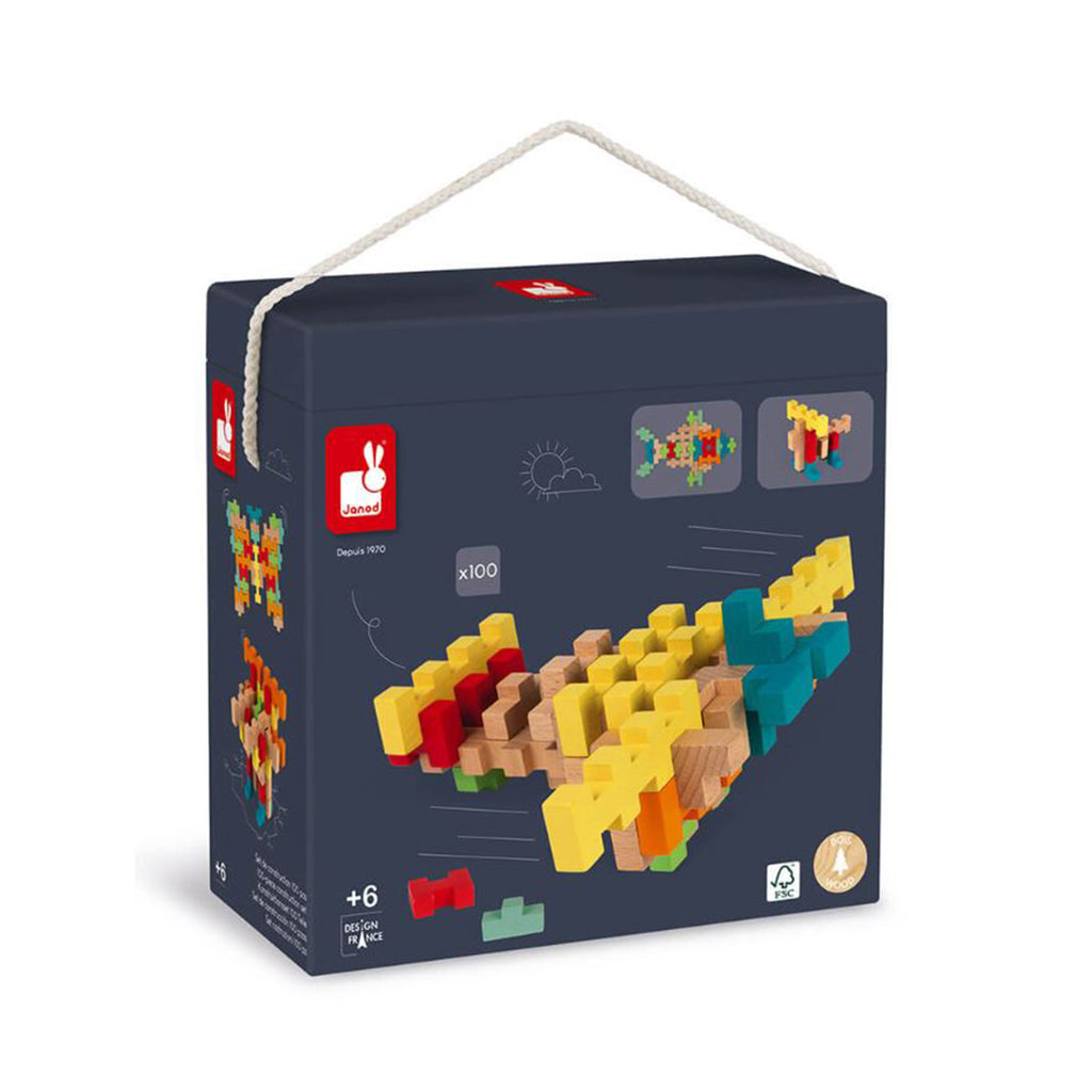 Janod 100 Piece Wooden Building Set - Radar Toys