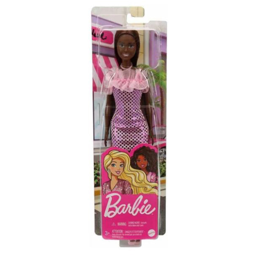 Mattel Barbie Brunette Purple Sequin Dress Glitz Doll