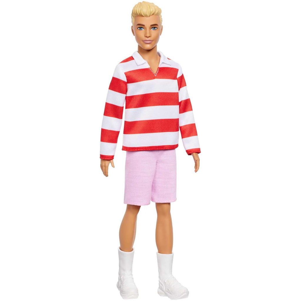 Mattel Barbie Blond Red And White Shirt And Pink Shorts Ken Doll