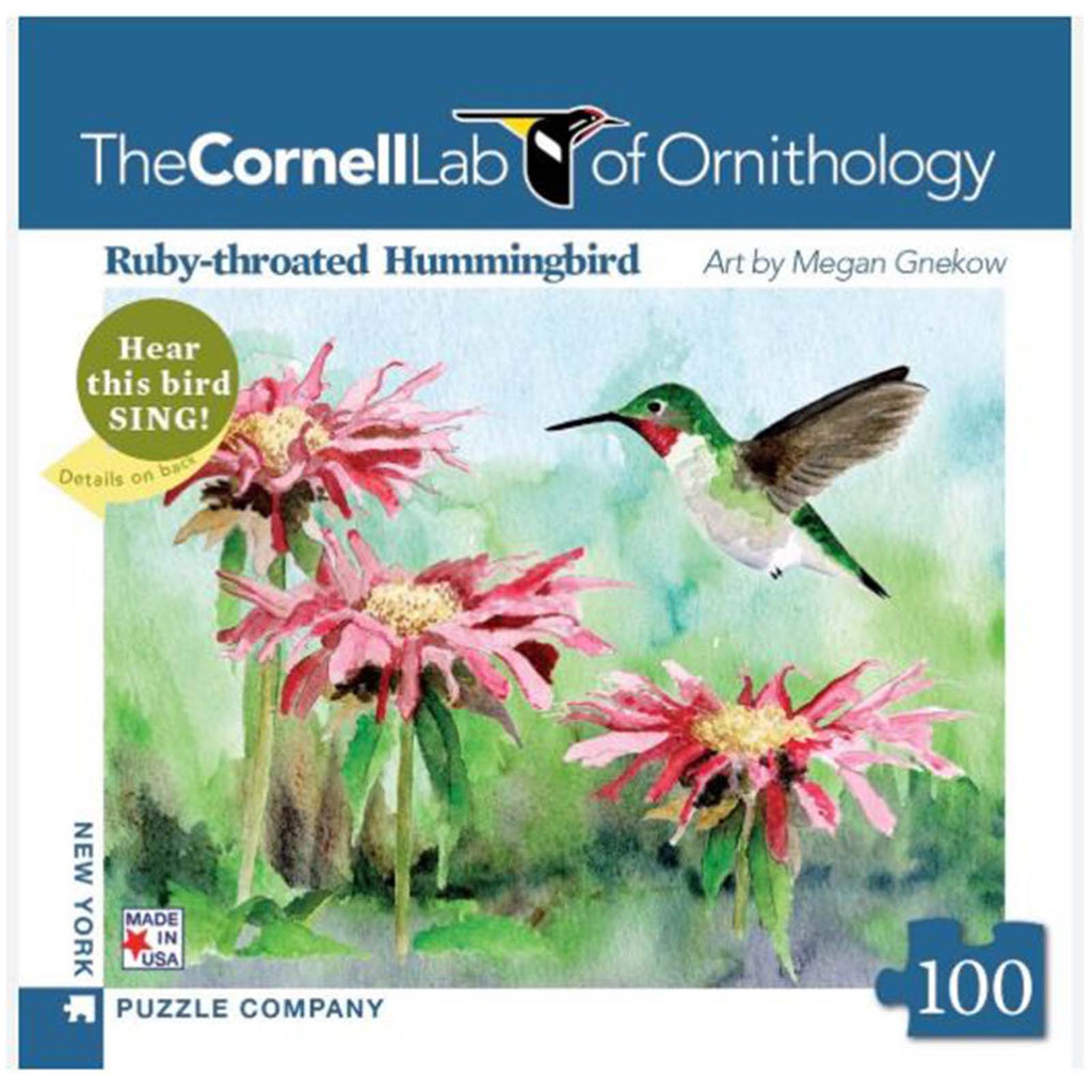 New York Puzzle Ruby Throated Hummingbird 100 Piece Mini Jigsaw Puzzle