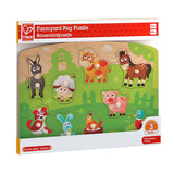 Hape Cute Animal Farmyard Peg Puzzle - Radar Toys