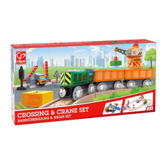 Hape Crossing And Crane Playset - Radar Toys