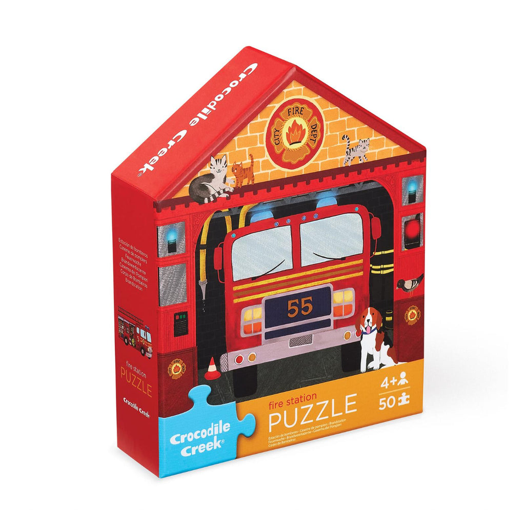 Crocodile Creek Flat House Fire House 50 Piece Jigsaw Puzzle
