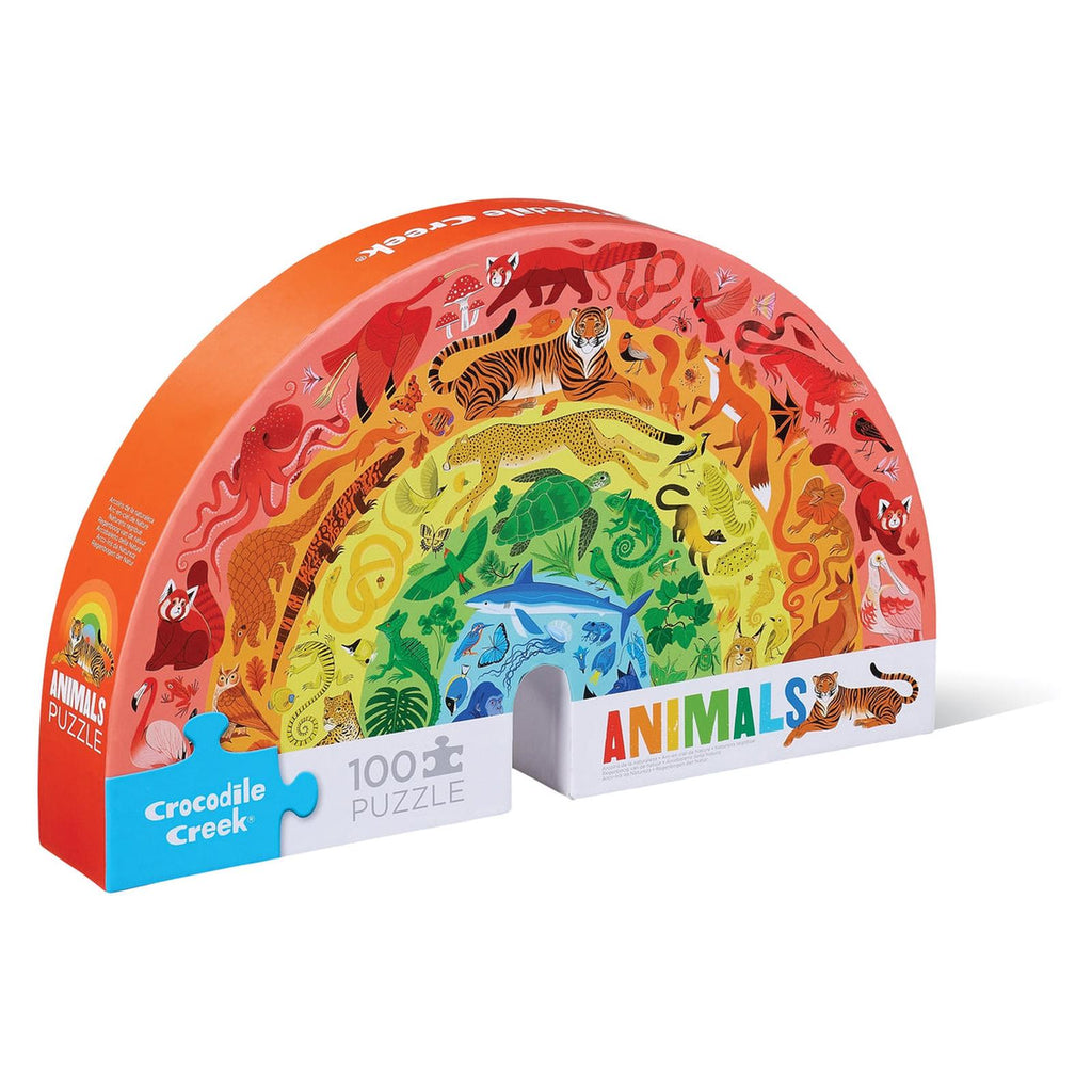 Crocodile Creek Rainbow Animals 100 Piece Shaped Jigsaw Puzzle