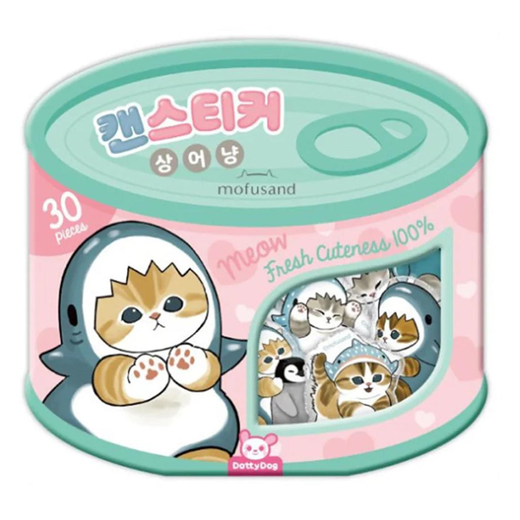 Dotty Dog Mofusand Shark Cat Can Sticker Set - Radar Toys