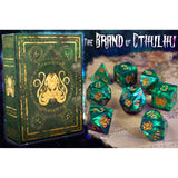 Elder Dice Brand Of Cthulhu Drowned Green 9 Polyhedral Dice Set - Radar Toys