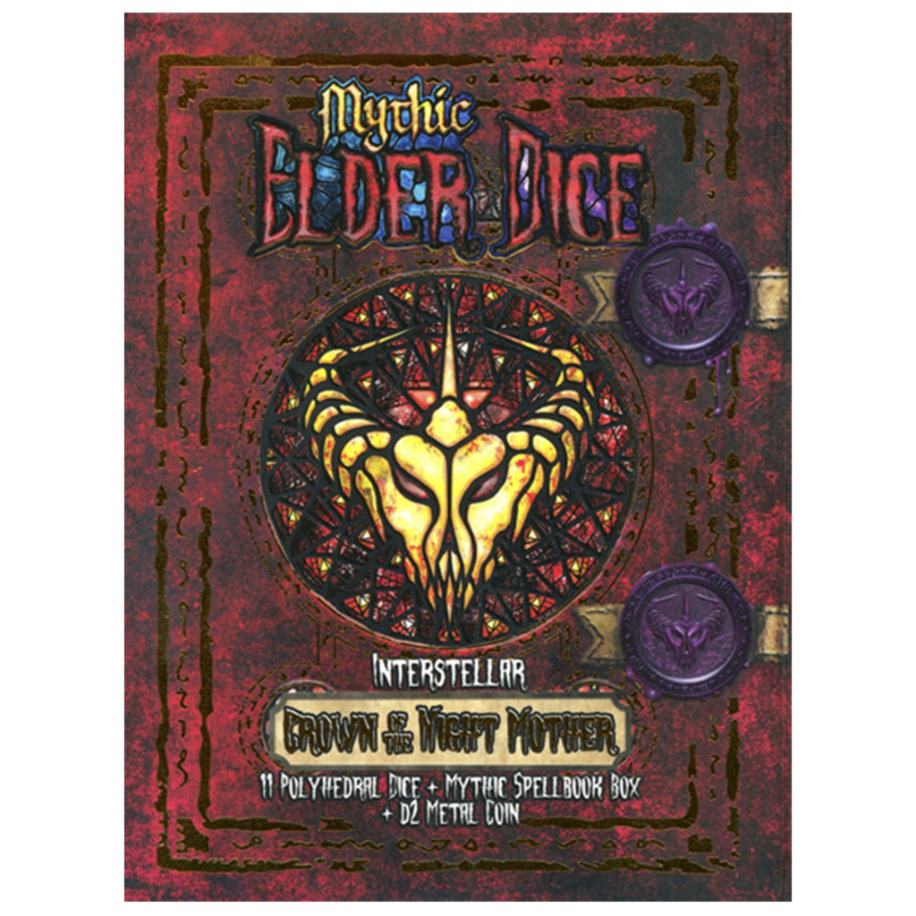 Elder Dice Interstellar Crown Of The Night Mother Mythic 11 Polyhedral Dice With Metal Coin Set - Radar Toys