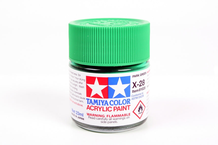 Tamiya Color X-28 Park Green Gloss Acrylic Paint 23mL TAM81028