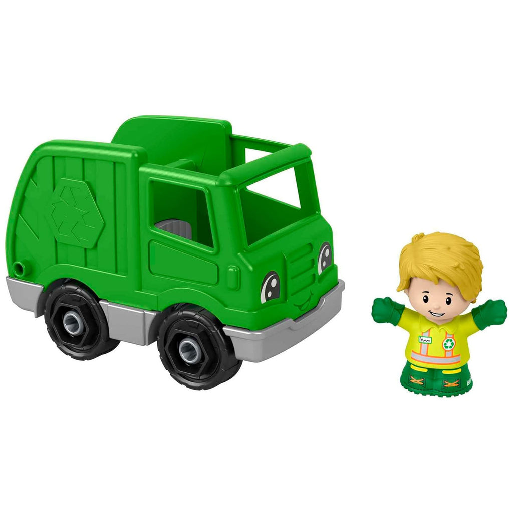 Fisher Price Little People Green Recycle Truck With Figure Set