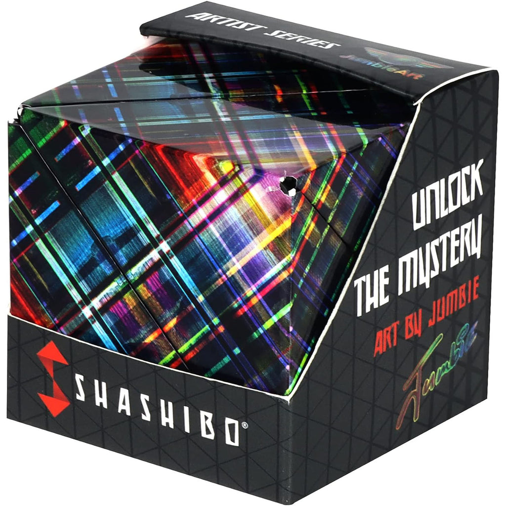 Fun In Motion Shashibo Jumbie Disco Plaid Magnetic Puzzle Cube - Radar Toys
