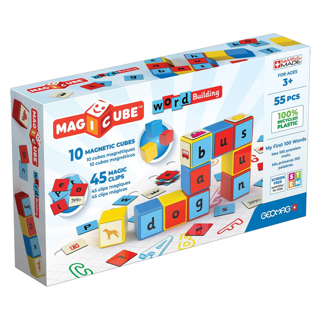 Geomag Magicube My First 100 Words 55 Piece Building Set