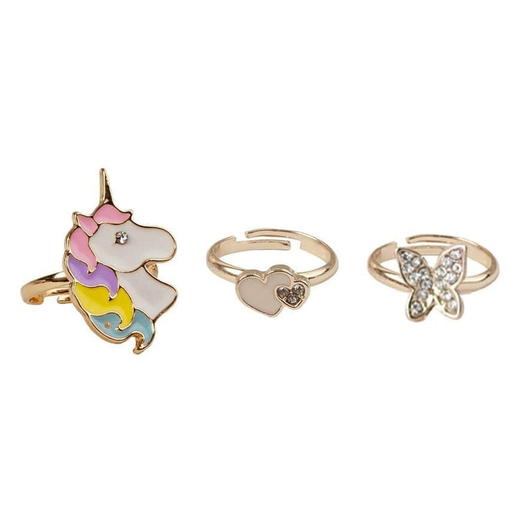 Great Pretenders Boutique Butterfly And Unicorn Three Piece Ring Set - Radar Toys