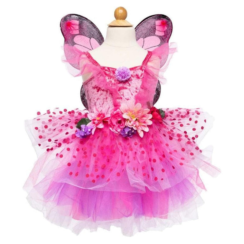 Great Pretenders Fairy Blooms Deluxe Hot Pink Lilac Dress And Wings Size 5-6 - Radar Toys