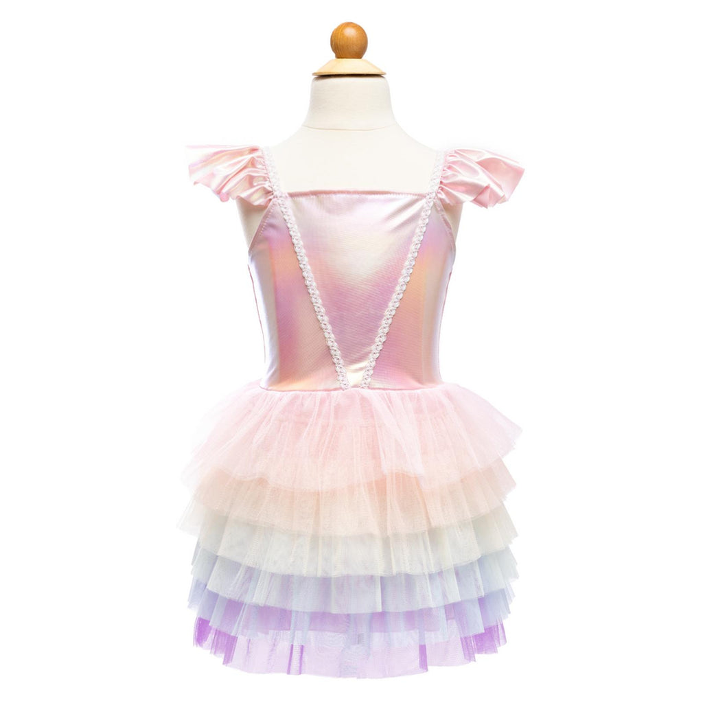 Great Pretenders Rainbow Ruffle Tutu Pink And Rainbow Dress Size 5-6 - Radar Toys