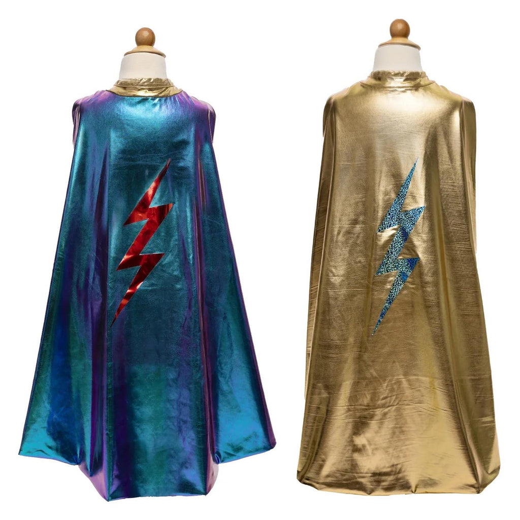 Great Pretenders Reversible Blue Lightning Holographic Cape Size 5-6 - Radar Toys