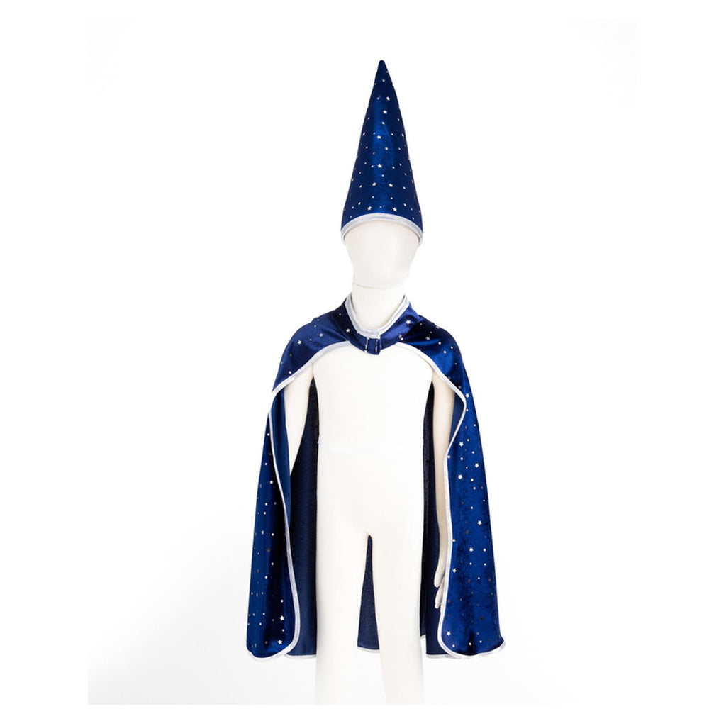 Great Pretenders Sparkle Wizard Blue Silver Cape And Hat Size 4-6 - Radar Toys