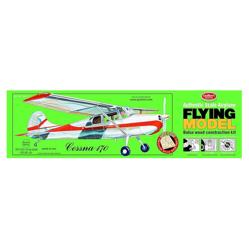 Guillow's Cessna 170 Laser Cut 18th Scale Balsa Model Kit