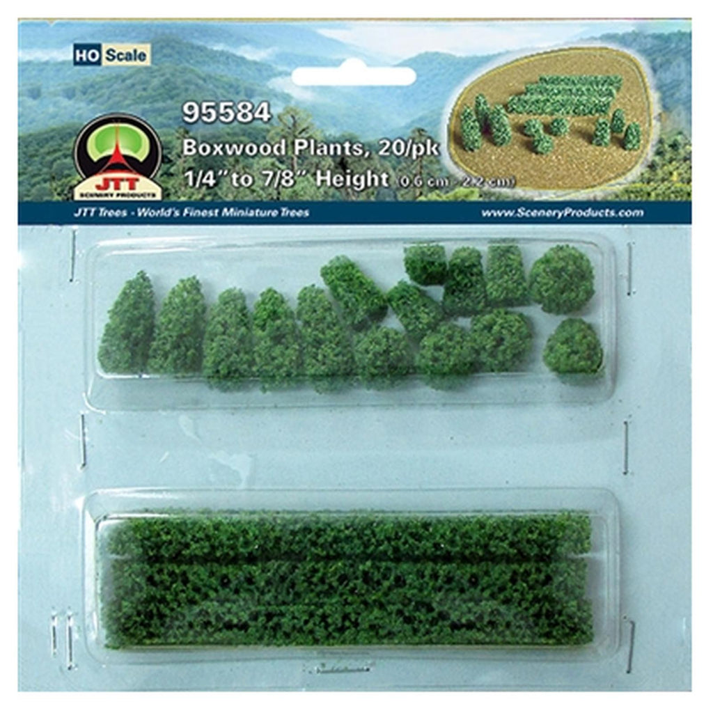 JTT Scenery Boxwood Plants Assorted Sizes 20 Piece Set - Radar Toys