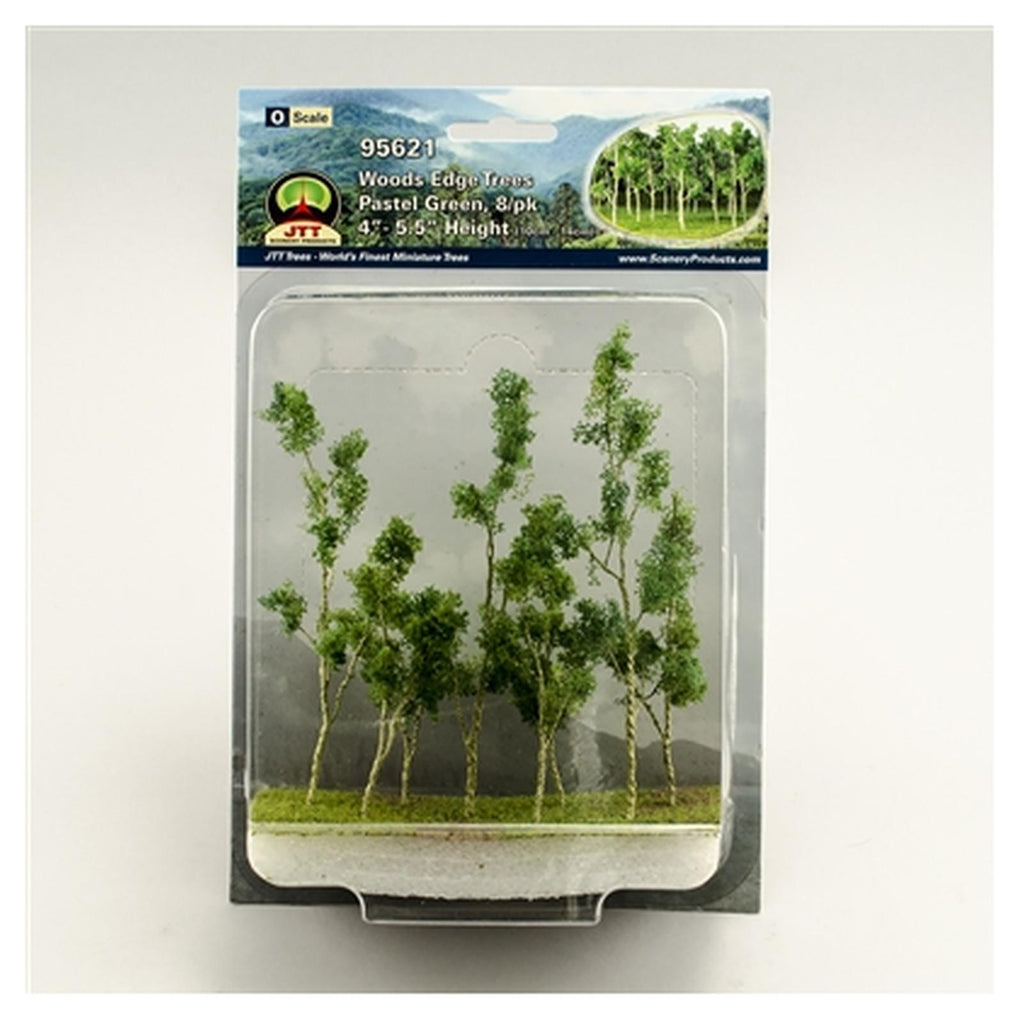 JTT Scenery HO Scale 5.5 Inches Wood's Edge Trees Pastel Green 8 Piece Set