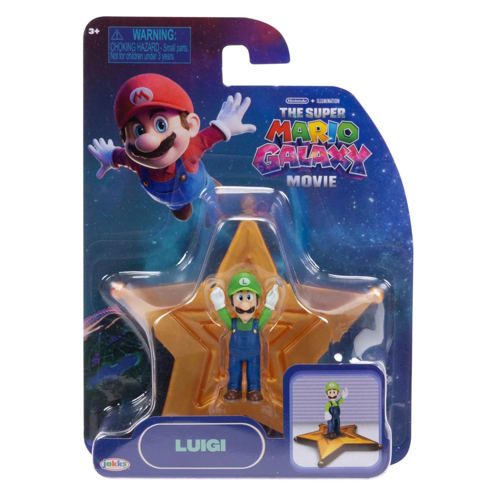 Jakks Pacific Super Mario Galaxy Luigi 1.5 Inch Figure