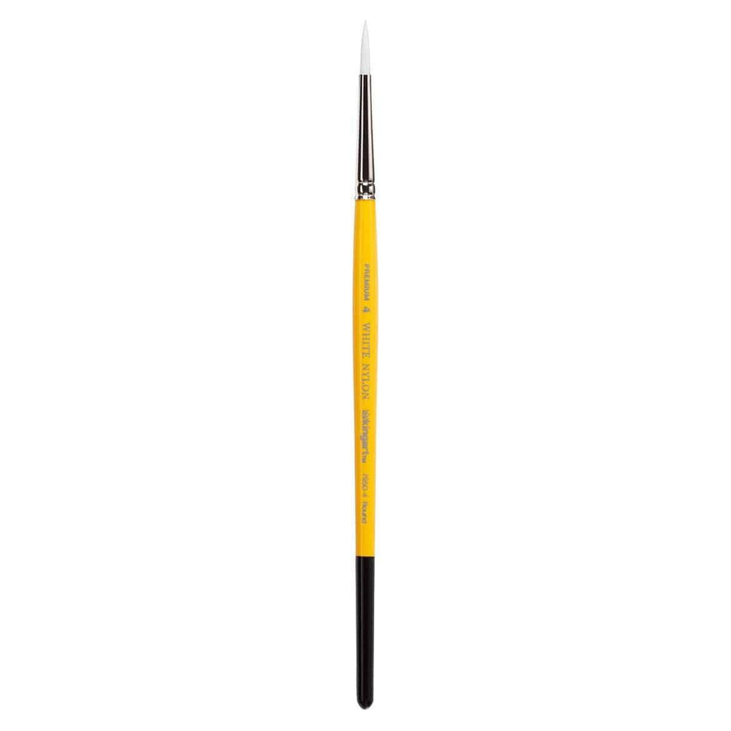 Kingart Gold Grip White Nylon Round Size Four Brush