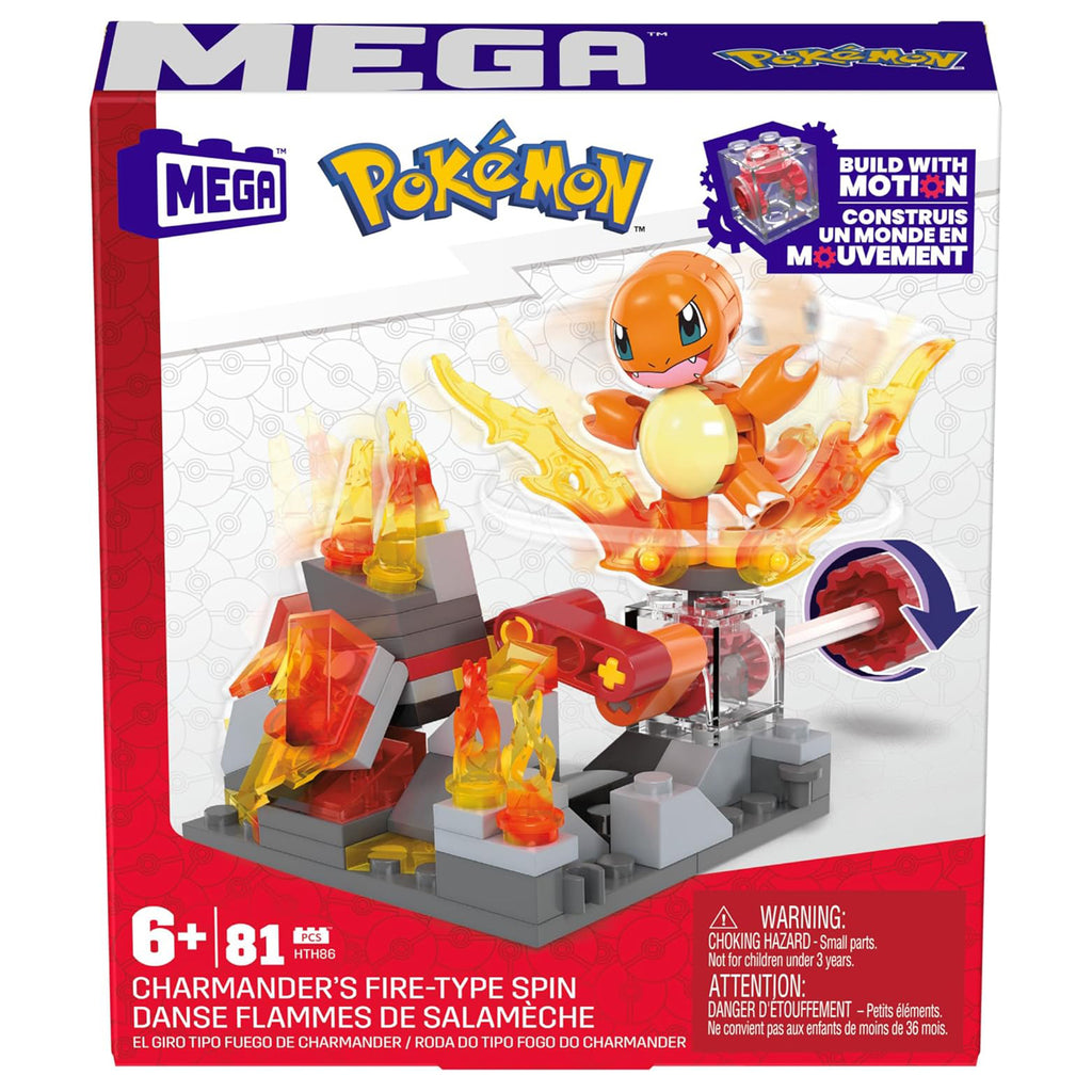 MEGA Pokemon Charmander's Fire-Type Spin Building Set