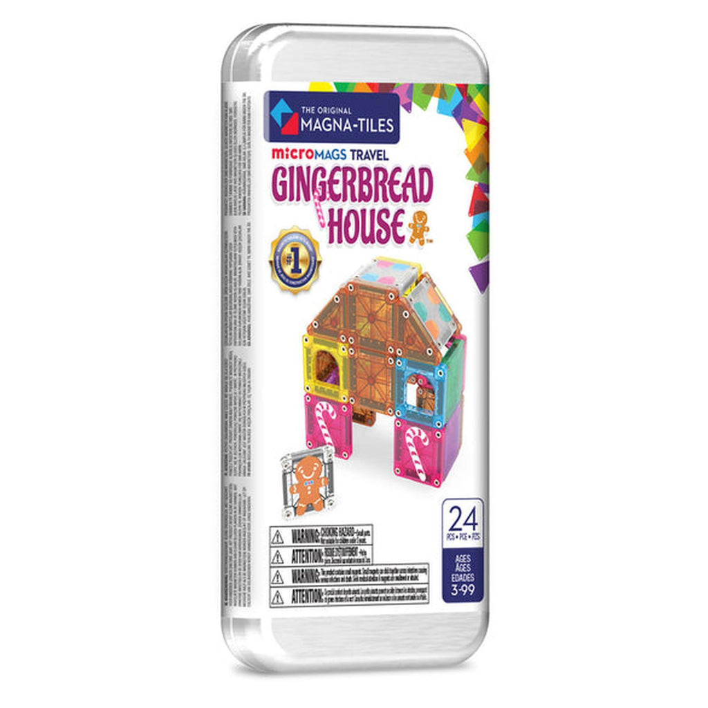Magna-Tiles MicroMags Travel Gingerbread House 24 Piece Building Set