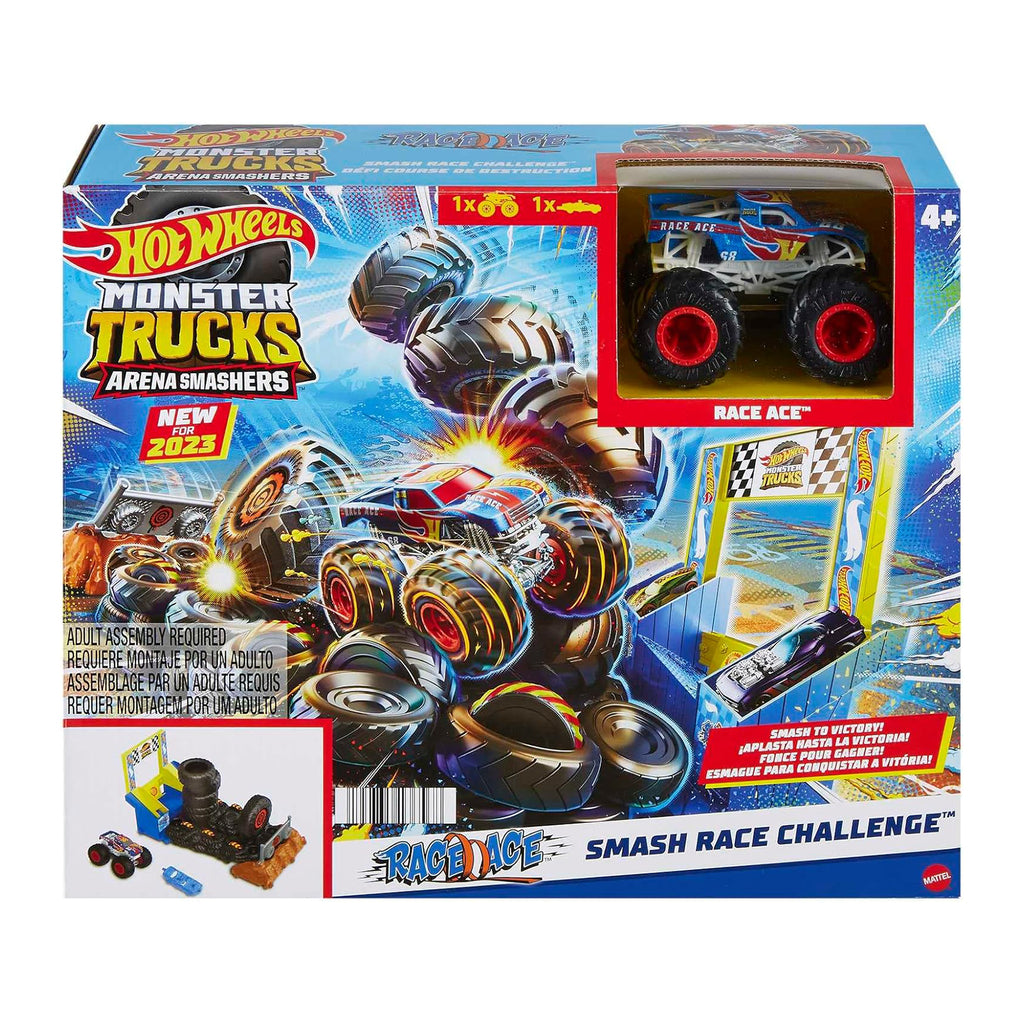 Mattel Hot Wheels Monster Trucks Arena Smashers Smash Race Challenge Set - Radar Toys