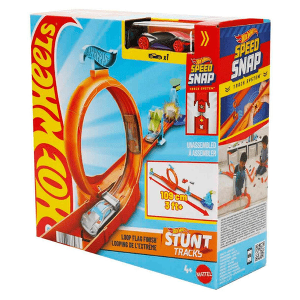 Mattel Hot Wheels Stunt Tracks Loop Flag Finish Set