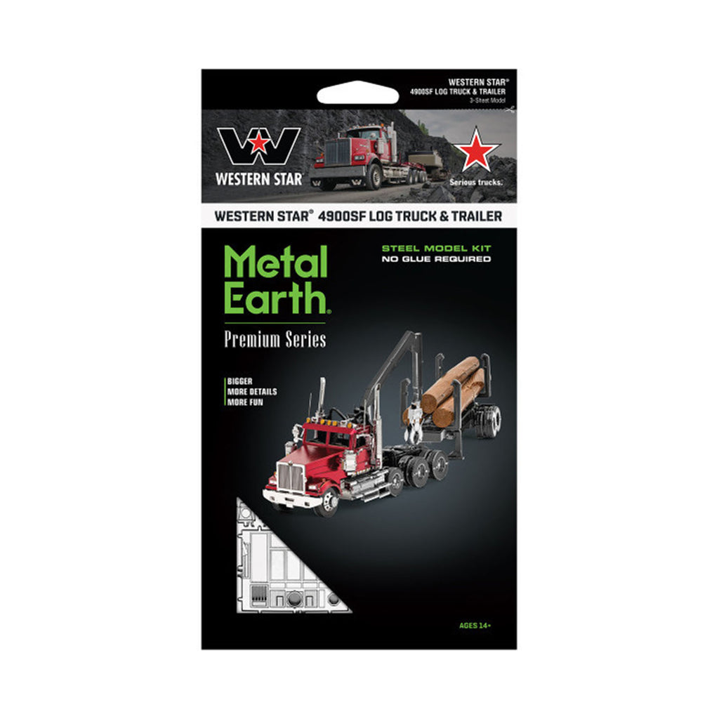 Metal Earth Western Star 4900 Log Truck & Trailer Model Kit ICX136