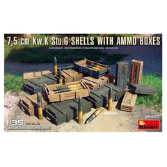 MiniArt 7.5cm Kw.K Stu.G Shells With Amo Boxes 35th Scale Plastic Model Kit - Radar Toys