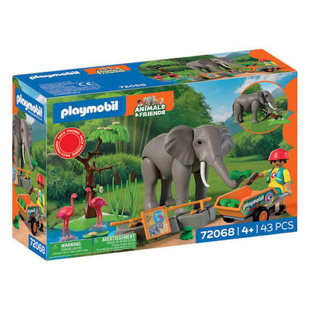 Playmobil Elephant With Zookeeper Building Set 72068
