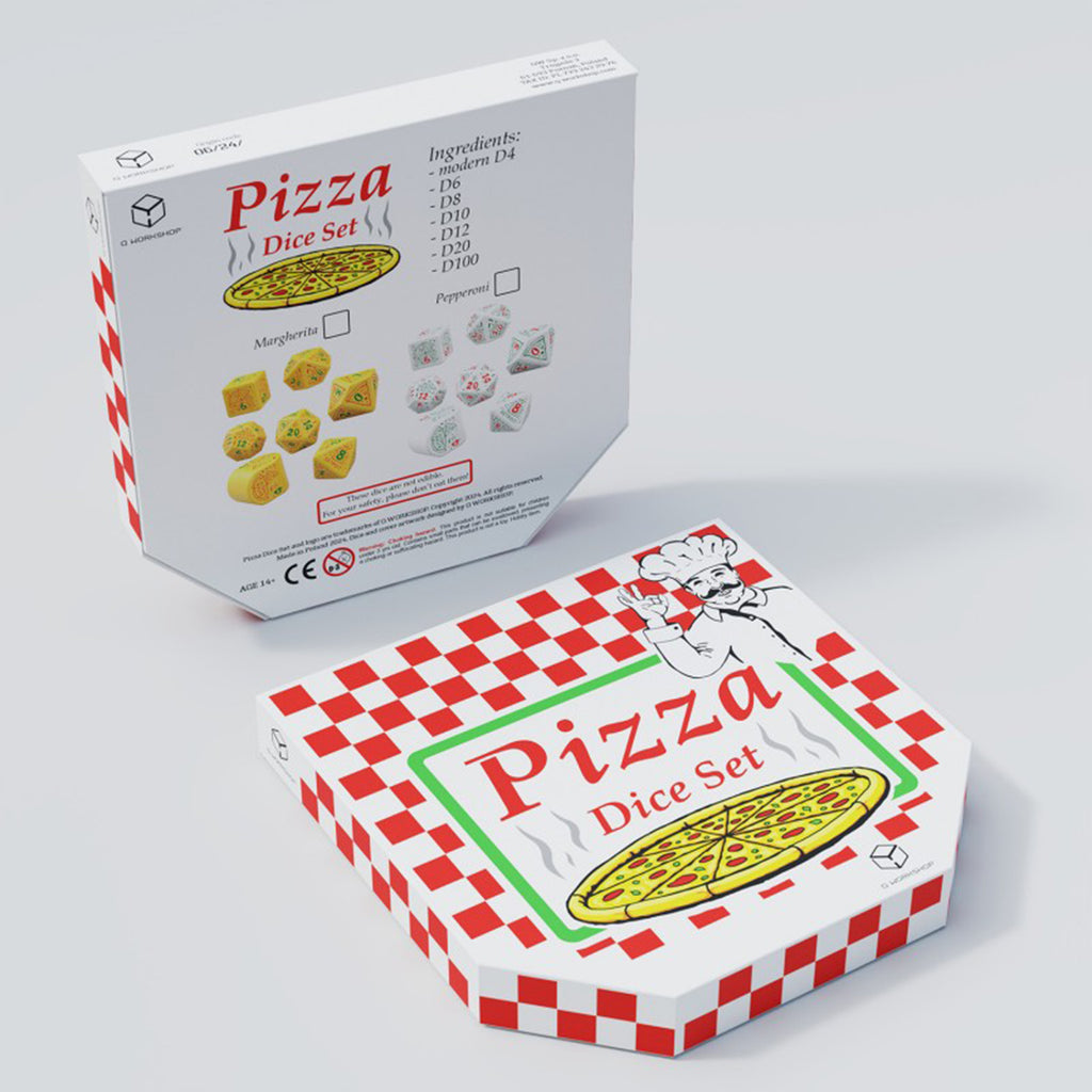 Q-Workshop Pizza Pepperoni 7 Piece Dice Set - Radar Toys