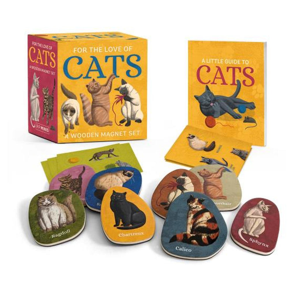 Running Press For The Love Of Cats Wooden Magnet Set