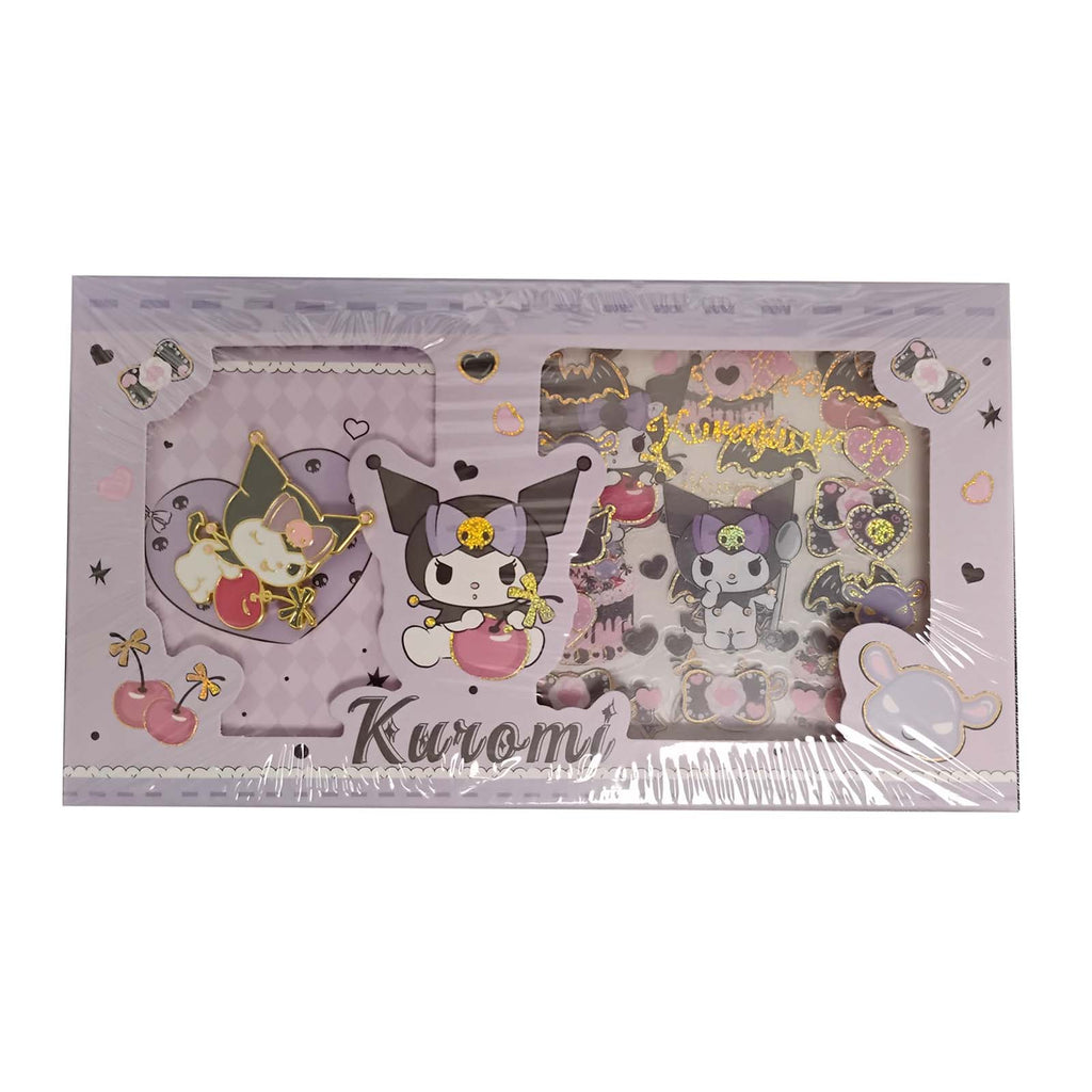 Sanrio Kuromi Good Times Series Pin With Stickers Gift Box