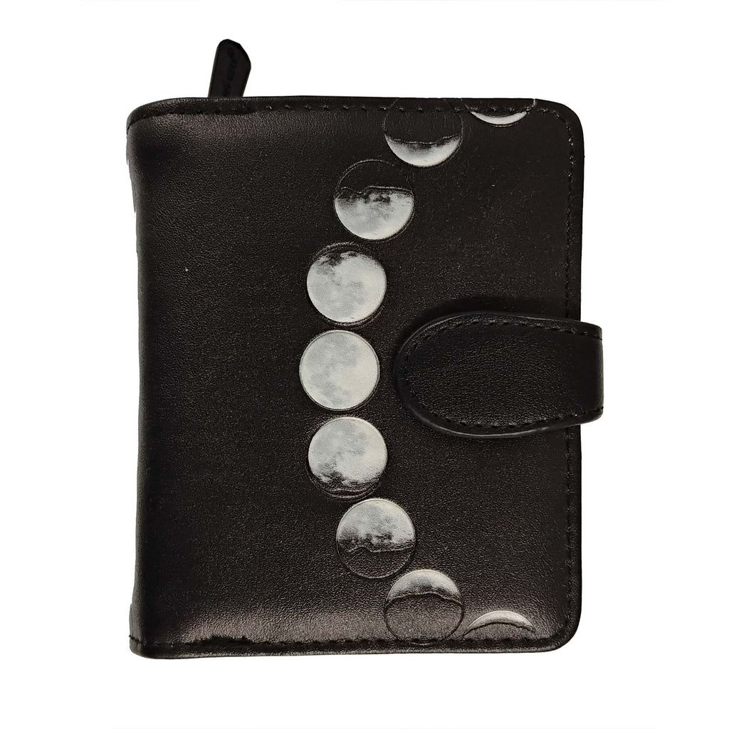 Shagwear Moon Phases Small Black Zipper Wallet